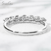 Cincin Setengah Eternity Stack Berlian CVD 1 Karat untuk Wanita, Emas 10K