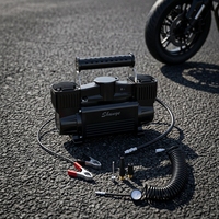 Compresseur d'air portable robuste à double cylindre 12V 150PSI en métal avec gonflage rapide des pneus pour voitures et MPV