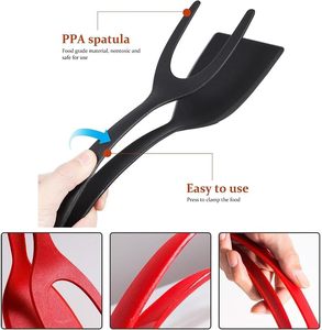 Pince-spatule 2-en-1 noire écologique en PPA pour retourner les œufs, les toasts français, les fruits et légumes à la maison - Product Image 4