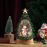 Décorations de Noël en gros transfrontalières, neige lumineuse, sapins de Noël remplis d'eau, petites veilleuses, ornements de bureau