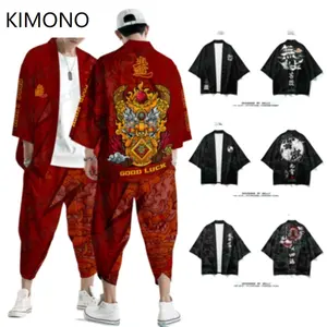 20 Styles Suit Plus Size S-6XL Loose Chinese Japanese Samurai Harajuku Kimono Cardigan Women Men Cosplay Yukata Tops Pants Set