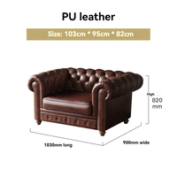 Wohnzimmermöbel Hersteller Retro Braunes Leder Chesterfield Sofa
