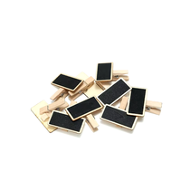 Tableau d'écriture en bois Mini clips de tableau noir Mini tableau noir en bois mémo effaçable Rectangle mini clips en bois tableau noir étiquette signes
