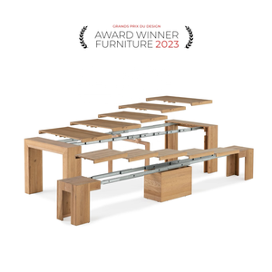 Tavolo Trasformabile Factory First, Tavolo da Pranzo Allungabile, 47.2(78.7) X31.5 Pollici, Rovere Rustico, VINCITORE DEL PREMIO GPD PER MOBILI 2023 - Product Image 2