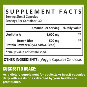 Capsules d'Urolithine A OEM ODM avec poudre de protéines de riz brun, compléments alimentaires à base de plantes pour la santé et le bien-être - Product Image 2