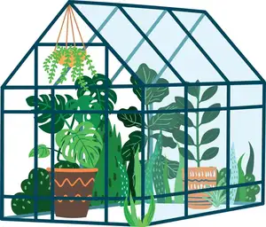 Садовая теплица, уличная для зимы, переносная металлическая рама, покрытие из ПВХ, комплект для зеленого дома, набор для выращивания овощей и цветов, садовый набор