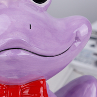 Redeco Creative Grenouille Prince Sculpture Bleu Violet Grenouille Ornements En Céramique Figurines D'animaux Lunatique Décor À La Maison Cadeau