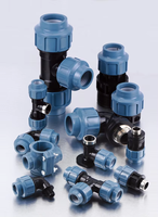 IRRIPLAST OEM manuel HDPE F/F plastique contrôle débit eau PP robinet à tournant sphérique (filetage f/f) noir pour l'irrigation agricole