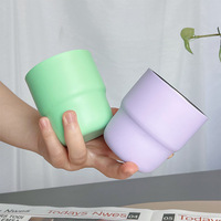 Tasse à café portable en acier inoxydable de 260 ml, style coréen, haute qualité, avec logo personnalisé, pour le camping en extérieur - Nouveauté 2026