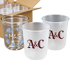 Custom Frosted PP U Shape 12oz 16oz 24oz Wedding Monogram Logo Printed Disposable Party <b>Drink</b> <b>Plastic</b> <b>Cup</b> - Product Image 1