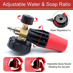 Kit de canon à mousse haute pression ultime avec 5 buses, connecteur 1/4, déclencheur rapide, pistolet de lavage, massage/pause/doux/jet/pluie - Product Image 2