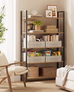 Paniers de rangement pliables en tissu avec poignées, organisateurs de placard pour chambre et salon, couleur sable d'été - Product Image 6