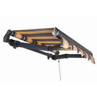 Auvent rétractable à cadre en aluminium - Pour mur, avant-toit, porte - Revêtement en PVC, projection maximale de 21 m, pliable et télescopique