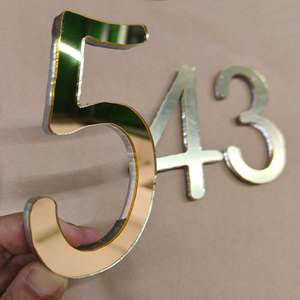 Autocollants de numéro de porte et de lettre en acrylique doré miroir <span class=keywords><strong>autocollant</strong></span> Numéros de <span class=keywords><strong>maison</strong></span> 3D modernes pour adresse de porte - Product Image 2
