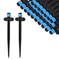 Goutteur réglable bleu pour micro-irrigation, idéal pour les systèmes d'arrosage goutte à goutte de jardins, serres et fermes
