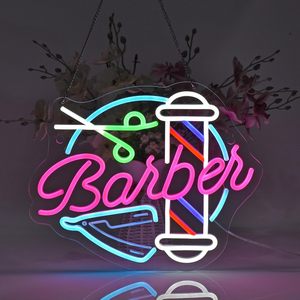 Letrero de neón de peluquero, luces de neón, decoración de arte de pared colgante para barbería de negocios - Product Image 2