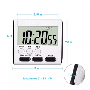 <span class=keywords><strong>Minuteur</strong></span> de cuisine numérique magnétique grand écran LCD, <span class=keywords><strong>chronomètre</strong></span> de cuisson, de douche et d'étude, réveil électronique, rappel de temps 24 heures, compte à rebours - Product Image 5