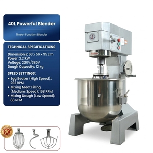 Mélangeurs à pâte planétaires électriques industriels 40L pour boulangerie, mélangeur à pâte pour pain, <span class=keywords><strong>pizza</strong></span>, gâteau, farine, pétrin pour boulangerie - Product Image 3