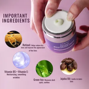 Grosir OEM Vitamin A Krim Wajah Anti Penuaan Kerut Pemutih Siang Malam Asam Hyaluronic Collagen Retinol Cream