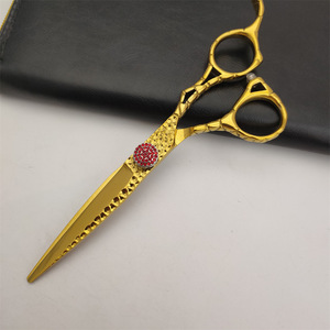 Golden Thinning Shears 6 Inch Stainless Steel <b>Hair</b> <b>Scissors</b> For Stylists Right Handed Flat Shears Beauty Tools - Product Image 3