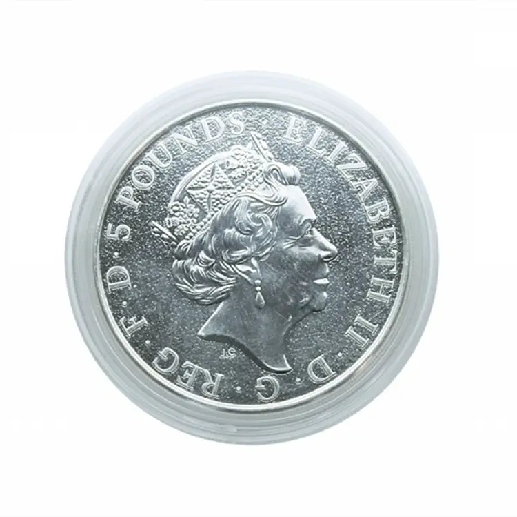 Прозрачная Круглая Пластиковая монета в капсулах, внутренний диаметр 40 мм для 2 серебряных унций, королевских животных