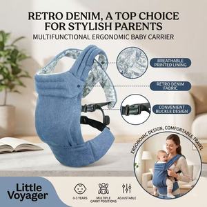 <span class=keywords><strong>Porte</strong></span>-bébé ergonomique de luxe certifié CPC CE, en denim premium, haute capacité de charge, pour bébés de 0 à 3 ans, design pliable ergonomique - Product Image 1