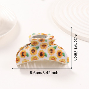 Pince à cheveux fleurie pour femme, style tournesol, accessoires de coiffure pour les vacances, motif super fleur. - Product Image 3