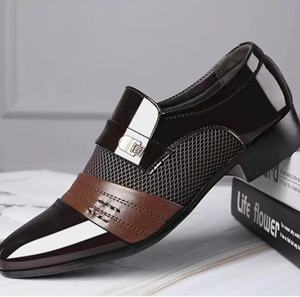 Chaussures de mariage pour hommes en cuir véritable, confortables, souples, à bout en acier, à plateforme, à lacets, avec design respirant - Product Image 2