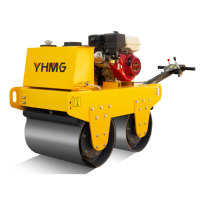 Compacteur à tambour vibrant simple à moteur essence haute performance avec pompe et roulement