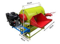 Machine Agricole Professionnelle, Mini Batteuse de Riz à Moteur Essence, Égreneuse de Grains et de Paddy avec Fonction de Décorticage