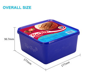 Honokage vuông PP Ice Cream <span class=keywords><strong>container</strong></span> IML biểu tượng tùy chỉnh in ấn dùng một lần gói thực phẩm tùy chỉnh kích thước màu sắc - Product Image 5