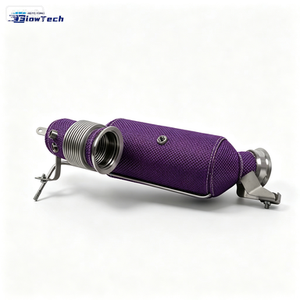 Downpipe à haut débit en acier inoxydable SS304 pour Mercedes Benz GT50 GT53 GLE53 E53 CLS53 M256 3.0T avec bouclier thermique violet et options de couleurs multiples - Product Image 6