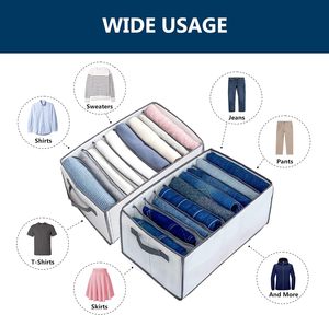 Foldable Waterproof Wardrobe <b>Clothes</b> Organizer Closet Storage Drawer with Space Saving Containers for Jeans and Pants - Product Image 4