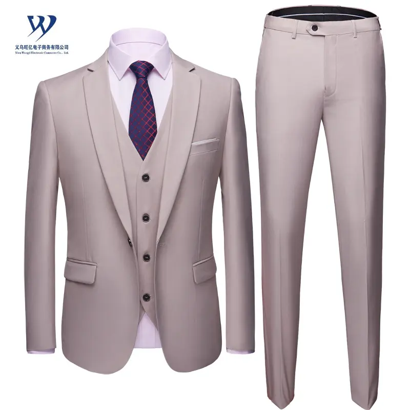 2022 ternos mascule Slim Fit Button gentleman leisure groom wedding suits dress jacket formal 3 piece set men's suits