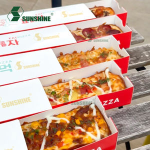 Logotipo personalizado Coréia Conceito Hotdog Gaveta Caixa De Papelão Papel Queijo Pizza Bandeja De Embalagem Caixas De Embalagem De Caixa De Cozimento Para Embalagem De Alimentos - Product Image 2