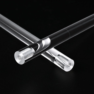 Acrylic Threaded Rods M14 M36 Metric Right Hand <b>Polished</b> <b>Drilled</b> Tapped Cylindrical Tubes <b>For</b> Acrylic Base Brackets - Product Image 3