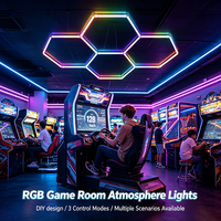 Luces LED Modulares con Forma de Panal de Abeja RGB para Sala de Juegos, Iluminación Ambiental para Decoración de Techo en Centros de Juegos Electrónicos y Arcades