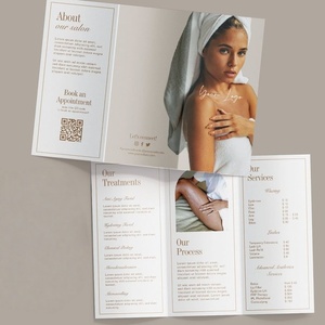 Folleto Tríptico Personalizado con Impresión Digital a Doble Cara, Papel Recubierto, Laminación de Película para Promoción de Peluquería - Product Image 4