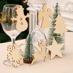 Wooden Christmas decorations, Christmas <b>tree</b> ornaments, home hangings, 10 pieces per pack - Product Image 2