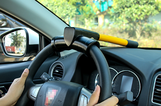 ANMA AH23CL1102 All Metal Thickened T-Shaped Car Steering Wheel Lock - Anti-Theft Security Device
