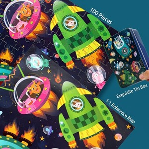 <span class=keywords><strong>Puzzle</strong></span> Personalizzato in Scatola di Ferro da 100 Pezzi, Giochi Educativi con Temi di Numeri, Cartoni Animati e Animali, Giocattoli Didattici per Bambini - Product Image 2