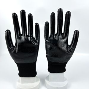 Guantes de Trabajo Recubiertos de Nitrilo Negro, Antideslizantes, Resistentes al Aceite, Personalizables, Guantes de Seguridad Laboral - Product Image 2
