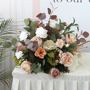 Boule <span class=keywords><strong>de</strong></span> fleurs ronde en soie <span class=keywords><strong>de</strong></span> luxe, taille personnalisée, <span class=keywords><strong>bordeaux</strong></span>, orange, blanc, pour mariage, fête des mères, arrangement <span class=keywords><strong>de</strong></span> centre <span class=keywords><strong>de</strong></span> table, décoration - Product Image 6