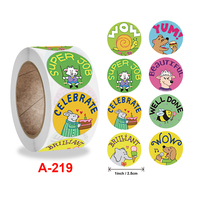 Factory Direct 1-Zoll-Cartoon-Muster Spaß Ermutigung Etiketten aufkleber für Kinder angepasst