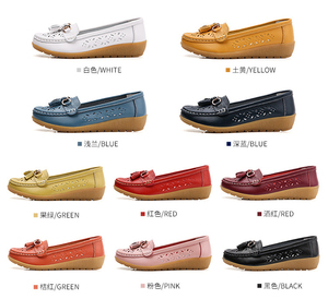Mocassins en cuir pour femmes, chaussures décontractées à bout rond, chaussures plates pour la conduite, chaussures pour femmes - Product Image 6