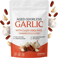 Capsules de Gélules Molles d'Extrait d'Ail (60 Unités) Inodore, Complément d'Extrait d'Ail Vieilli, CoQ10 Ubiquinol, Santé Cardiaque, Immunité, OEM/ODM