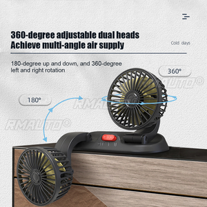 5V USB Dual-<b>Head</b> Car <b>Fan</b> Cooling <b>Fans</b> Adjustable 2 Speed Mini Size Five-blade Strong Wind - Product Image 4