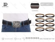 Cinturón con Cuentas de 5.0 cm de Ancho, Piedras Turquesa, Estilo Bohemio, Aspecto de Cuero Negro con Detalles Plateados - Product Image 3