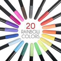 Lot de 20 feutres en tissu lavables et non toxiques pour vêtements, fournitures de bricolage pour le dessin et la peinture