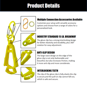 Clip para guante de béisbol SCQP, Manguera contra incendios, fácil de usar, materiales de ingeniería no conductores, Clip Gant Noir para senderismo al aire libre, <span class=keywords><strong>Camping</strong></span> - Product Image 3